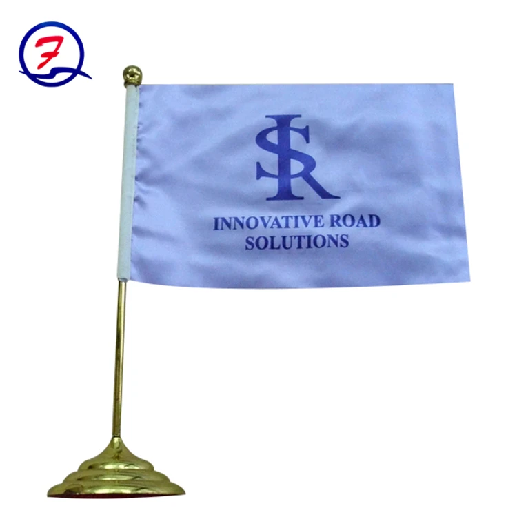 desktop flagpole flag holder Small Mini Set with Stand Base 14*21 decoration Table custom Desktop office Flag