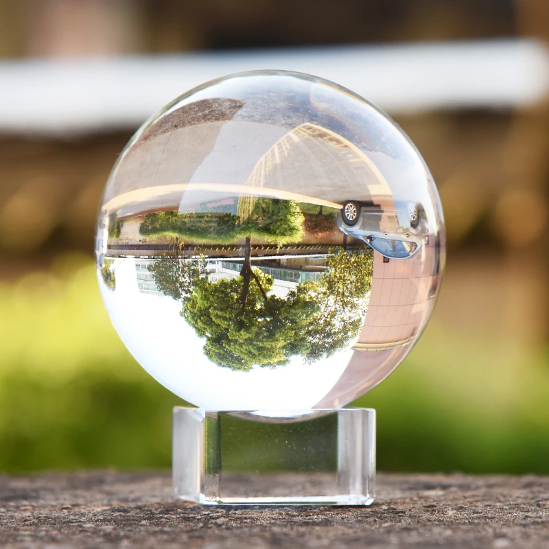 Hot sale 100mm Fengshui style K9 glass clear crystal sphere ball with stand