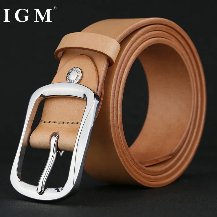Luxury Men Genuine Leather Belt With Stainless Steel Buckle