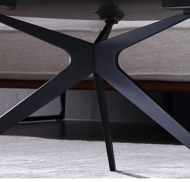 black custom metal marble coffee table base