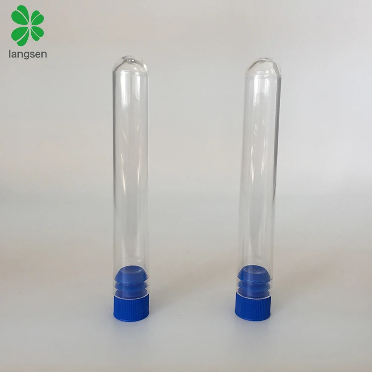 Plastic PS transparent celar 15ml test tubes with plug lids for education pharmaceutical laboratory use, diameter 15mm x 100mm