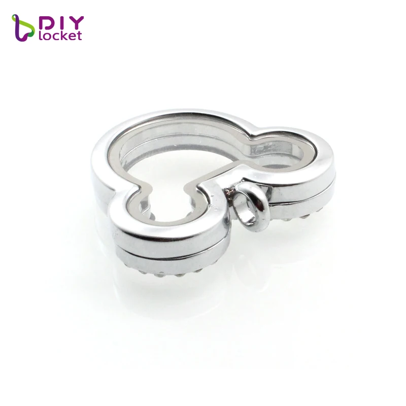 Diy Locket Magnetic Cute Mickey Glass Floating Charm Necklace For Diy Personalized Locket Pendant Jewelry