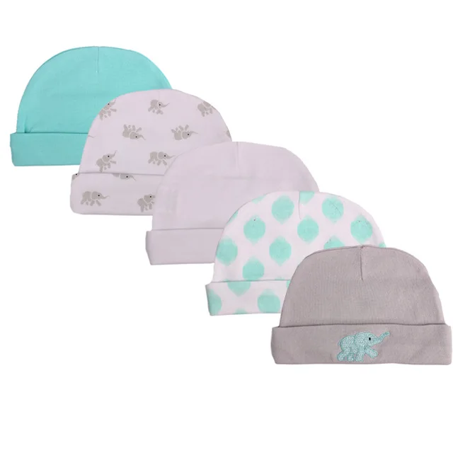 5pcs/lots  100%  cotton  newborn baby cap 0-6M