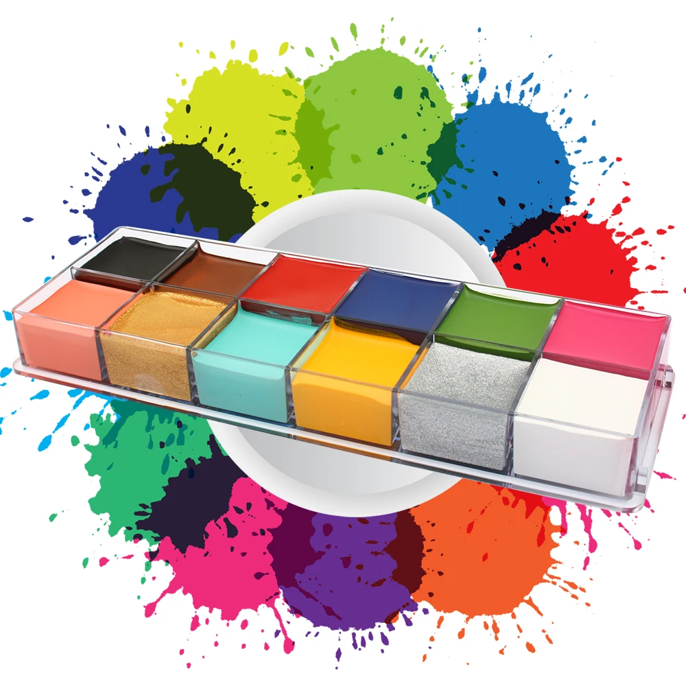 12 Colors Face Paint Palette