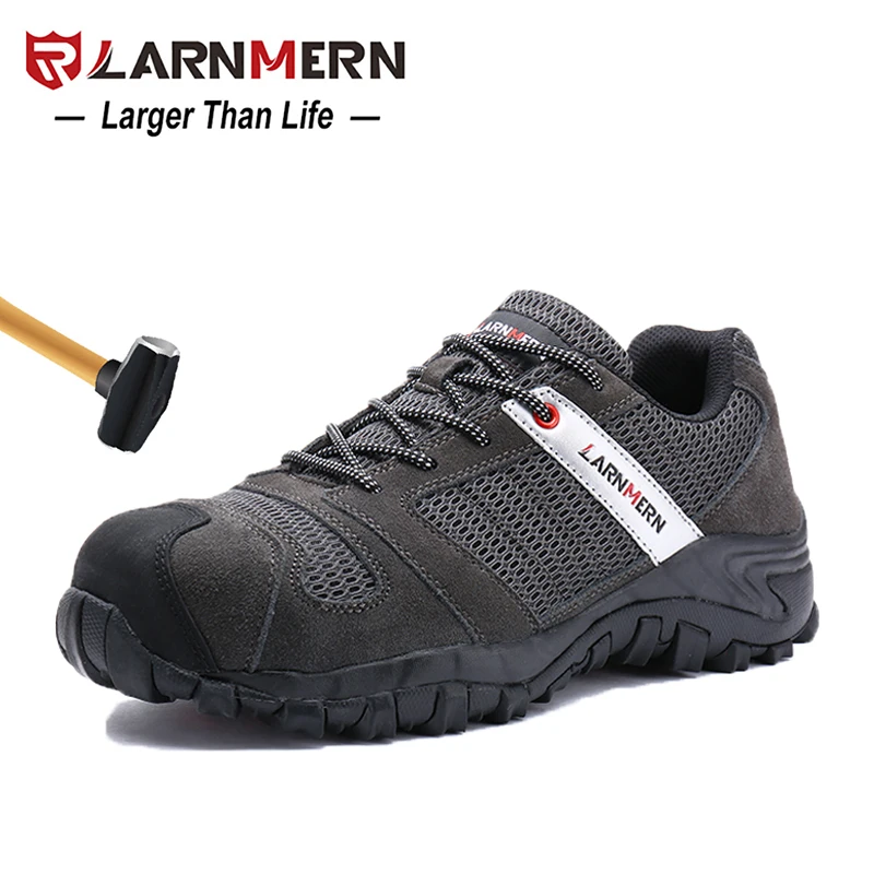 
LARNMERN Men Work Safety Shoes Steel Toe Cap Boots Professional Mesh Hombres Puntera De Acero Zapatos Anti-Smash Work Shoes 