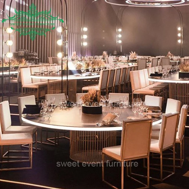 Новый дизайн, Круглый Свадебный стол с зеркальной поверхностью для обеда