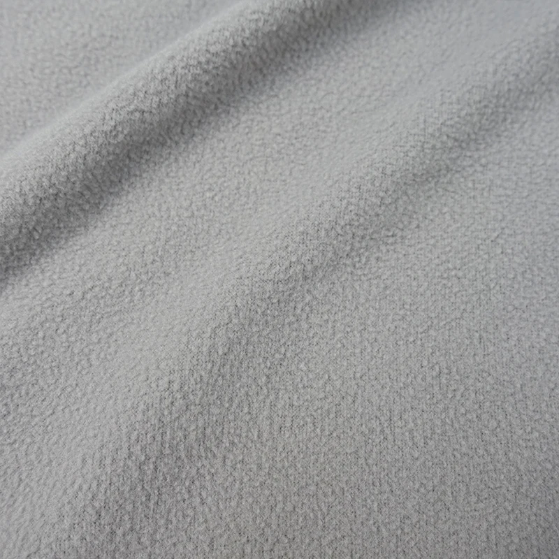 one side crushed comfortable knitted 100 polyester polar fleece fabric for garments