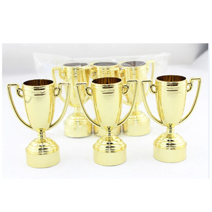 PTSD-011 Plastic trophy cup in golden silver and bronze color