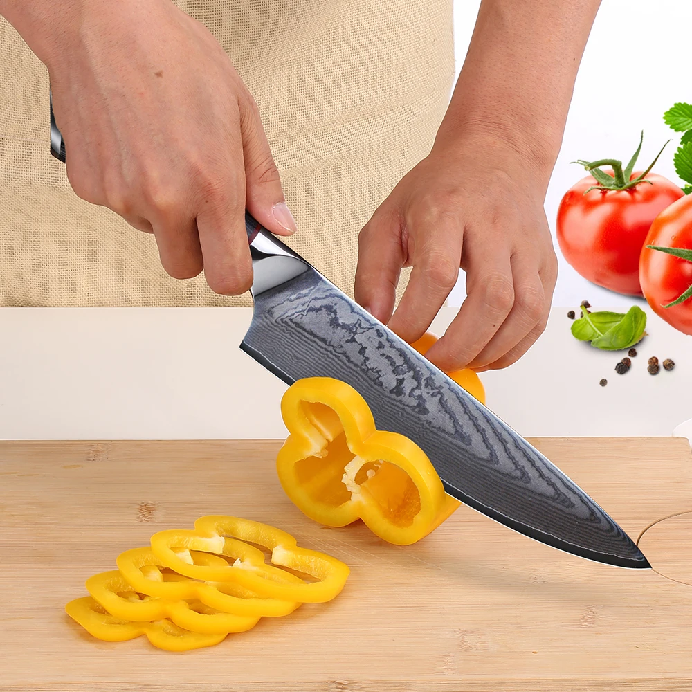 8inch damascus VG10 steel kitchen chef knife with pakka wood handle