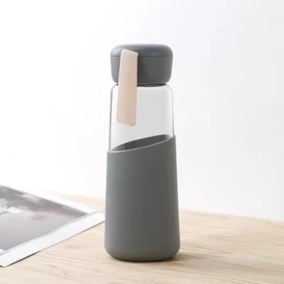 2020 Hot sale Borosilicate Glass Water Bottle with Silicone Sleeve