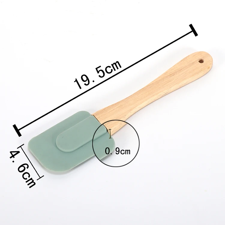 Heat Resistant Easy to Clean Food Grade Personalized Kitchen turner bread baking baker Silicone Spatula with wooden handle