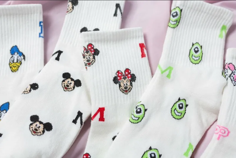 
up-grade spring wholesale fashion cartoon cute Good Quality cotton girl tube socks 