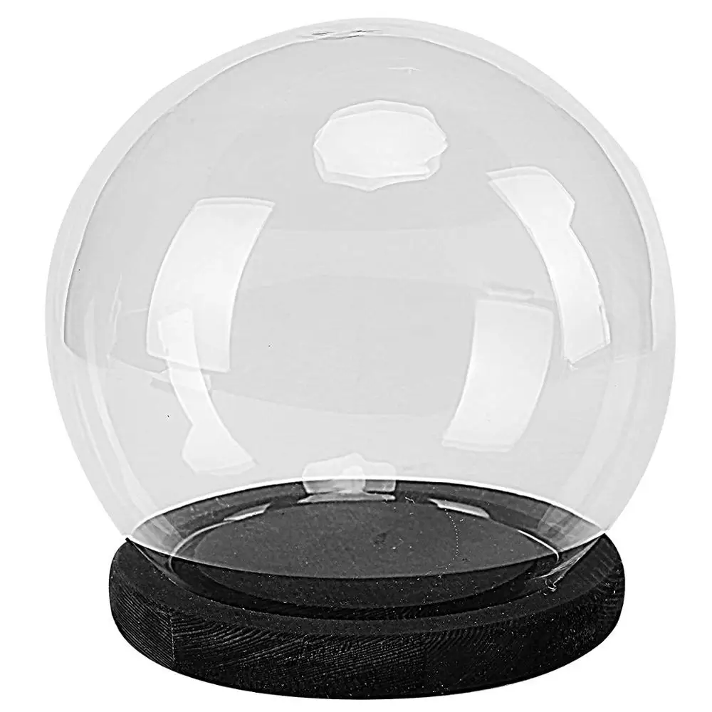 
Custom black base Glass mini diy empty snow globe 