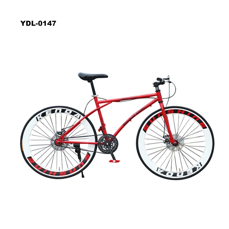 Велосипед с фиксированной передачей, тормоз заднего хода для студентов, колеса 26 дюймов, цветные шоссейные ретро-велосипеды «сделай сам», однотонные шины