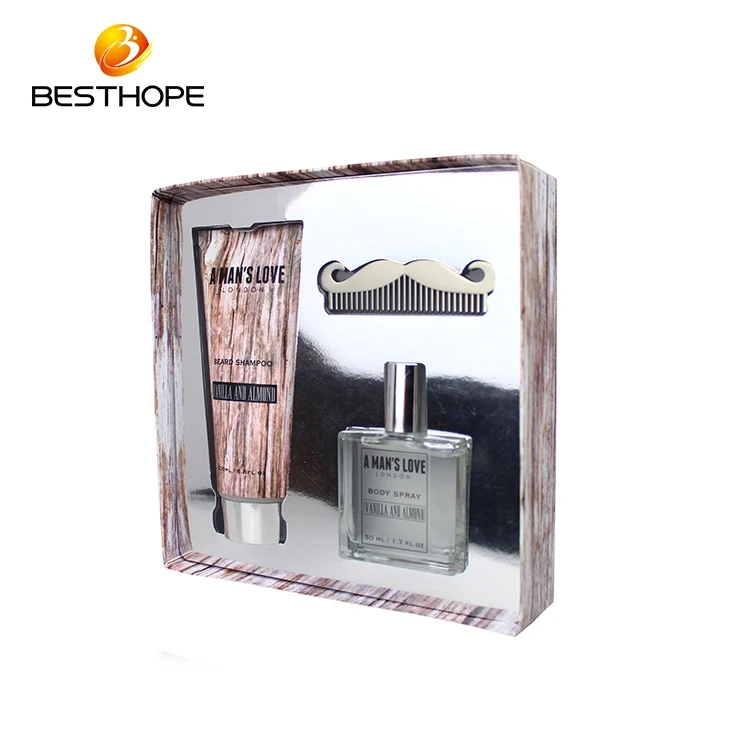 Xiamen custom new design travel gift shower gel body mist razor beard shampoo bath sets for men