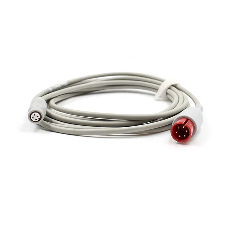 Compatible with Drager IBP adapter cable, round 6pin to HP 4pin transducer