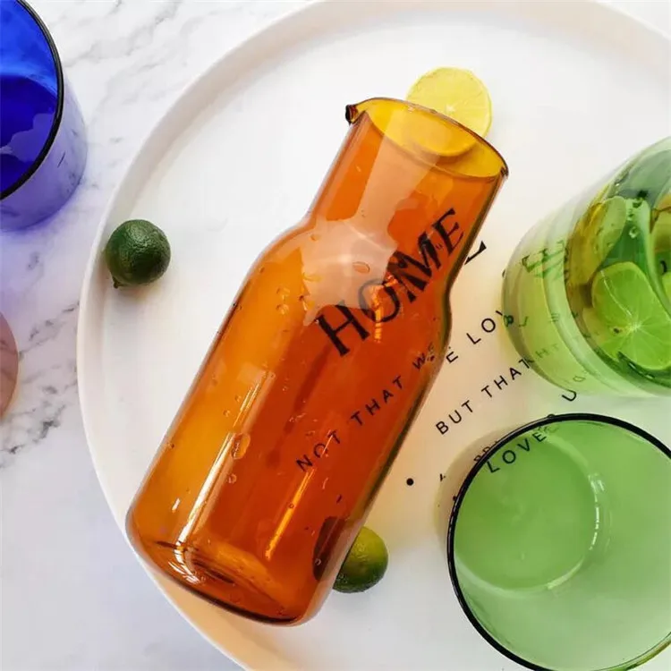 
wholesale 550ml colored high borosilicate glass water jug for drinking 