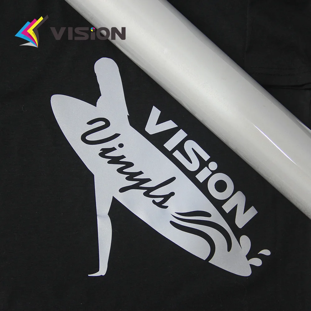 Wholesale 61cmx50m Craft Reflective Silver Heat Transfer Vinyl  Reflecting HTV Vinyl Iron On Vinyl for Cricut and Silhouette