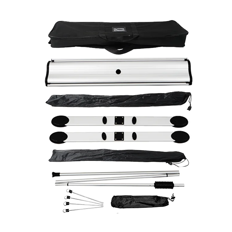 Outdoor double sided aluminum retractable roll up display banner standee