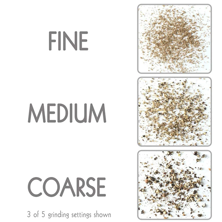 Stainless steel electric ceramic salt and pepper black grinder set of 2