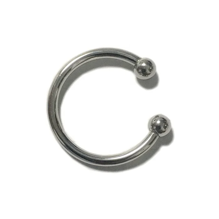 High Quality Shine Polished Fashion Fit Band Wire Ring With Ball Bead Stainless Steel Jewelry