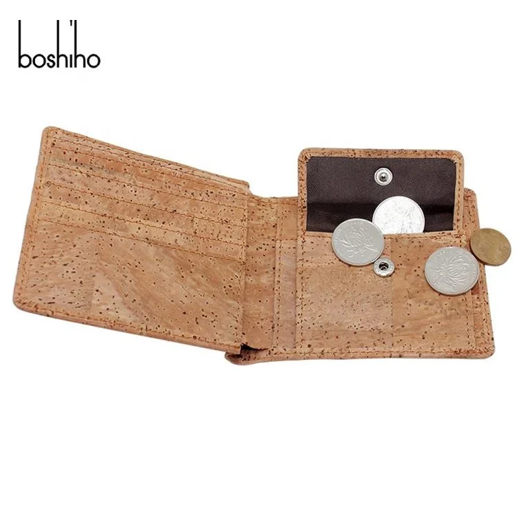 New design multi function vegan cork mens slim wallet with card holder