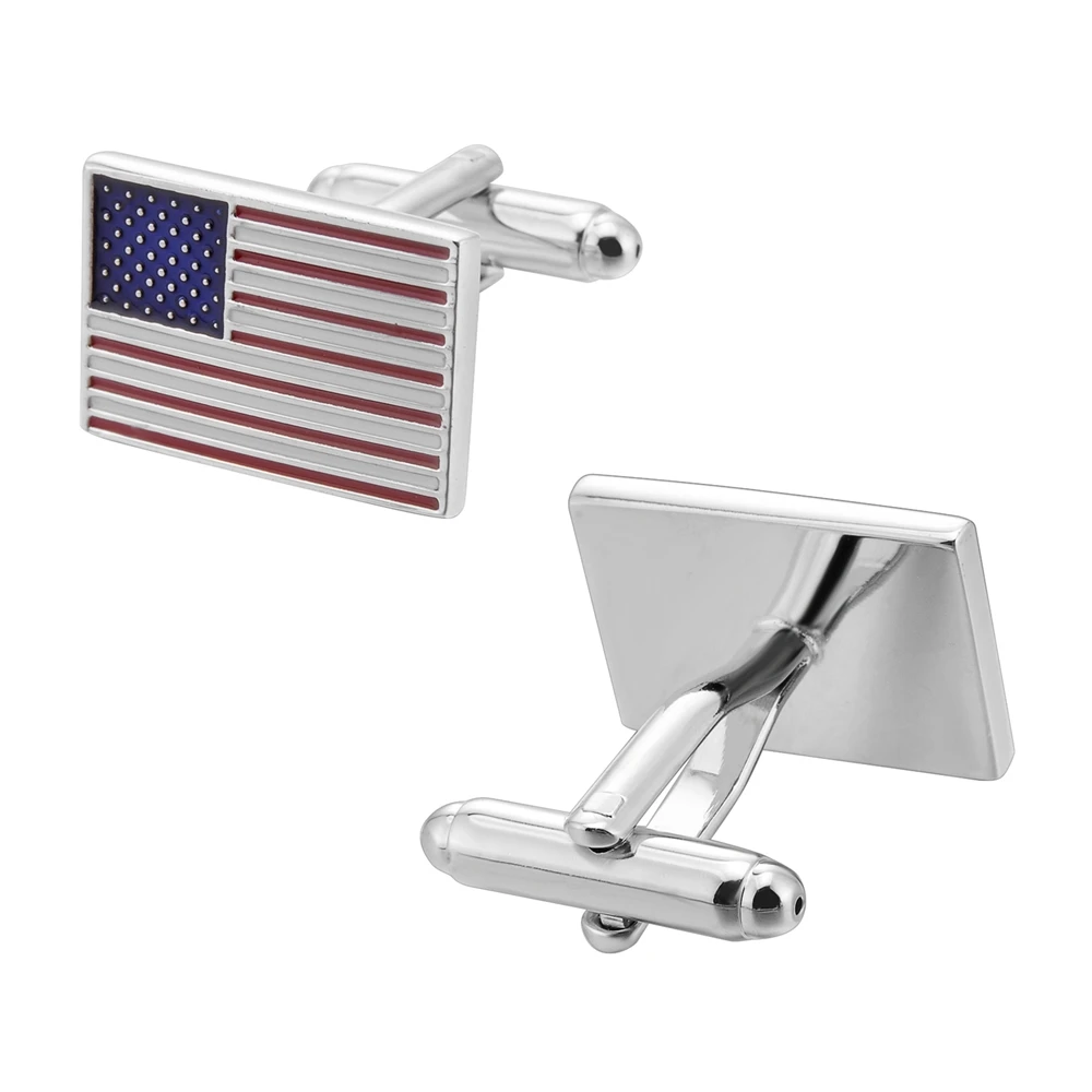 Hot Sale Square USA Countri Flag Cufflink Shirt