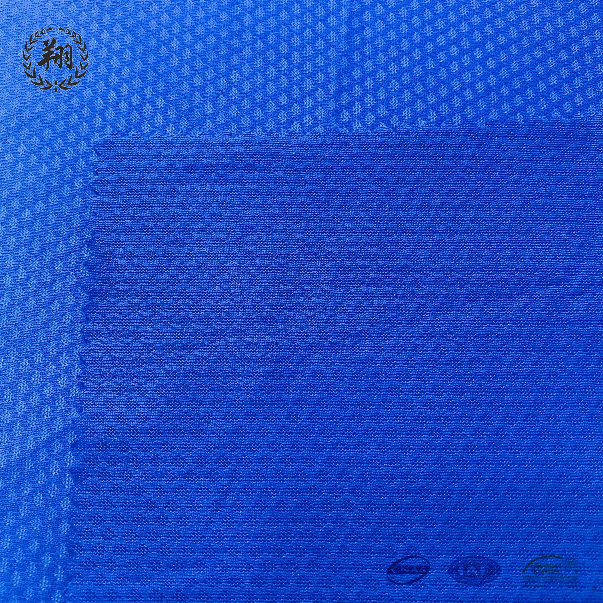 100% polyester rhombus Jacquard  mesh fabric warp knitting dry fit breathable fabric suit for sportswear