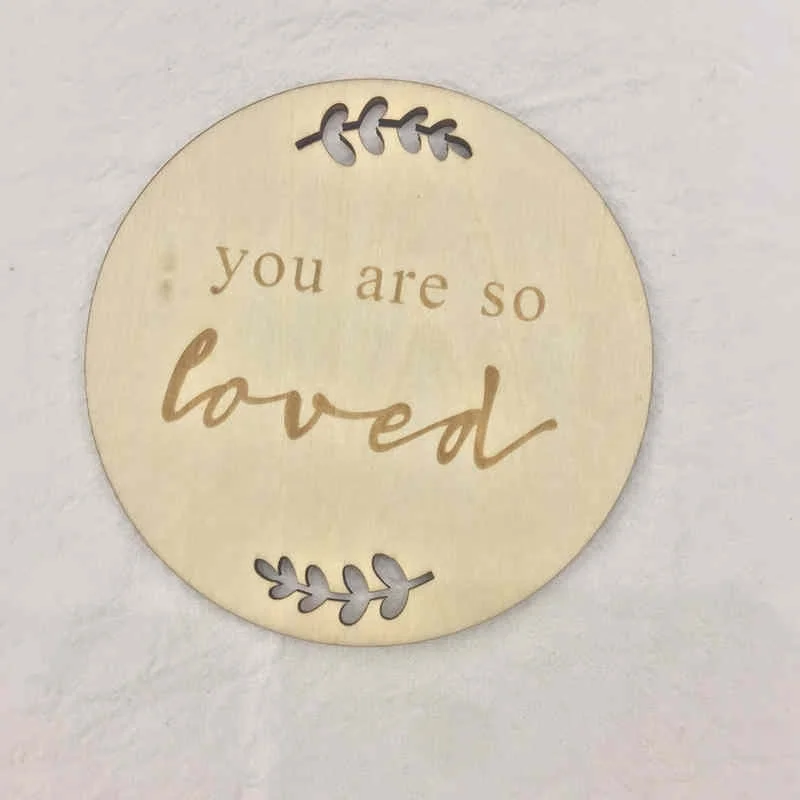 set of 15 pcs Engraved wooden monthly milestone card plaques