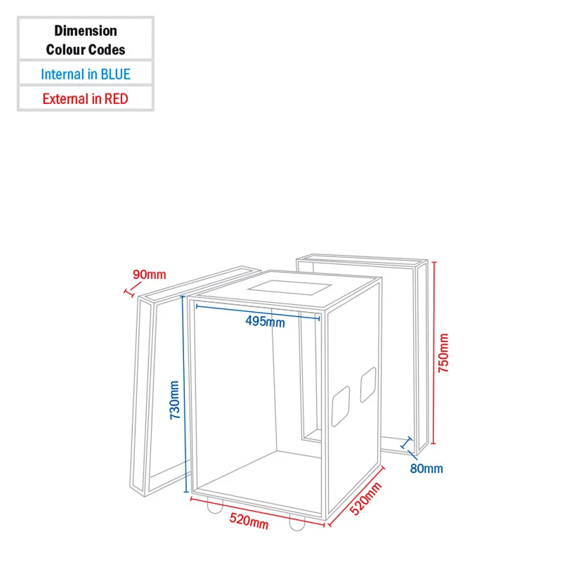KKMark 16U Rack Flight Case for AMP Processor Dimmer