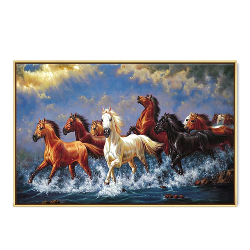 Custom canvas wall art home goods original famous oil paintings with horses