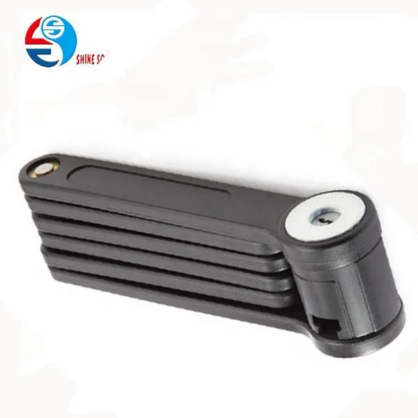 Велосипедный складной замок с ключами, защита от кражи, коррозии, сталь, черный цвет, 6 соединений