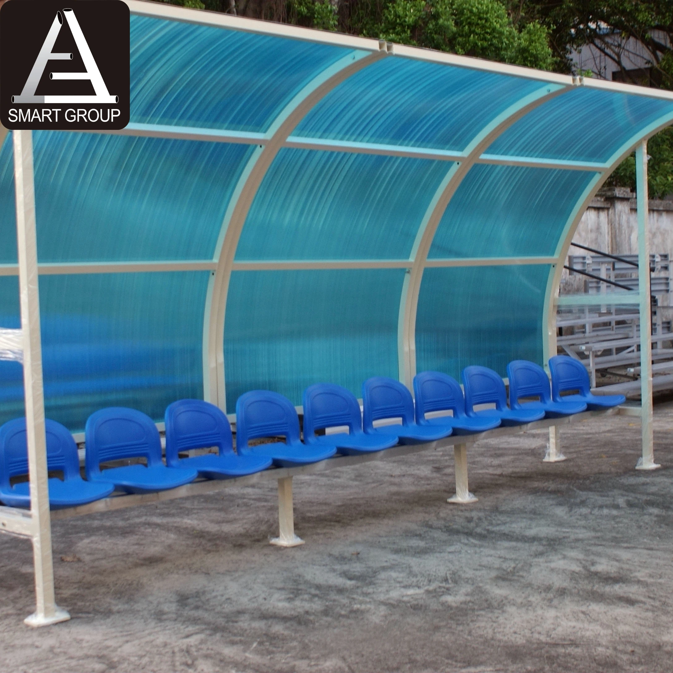 China manufacturers 3 Rows aluminum portable mini bleachers with top for football soccer playground