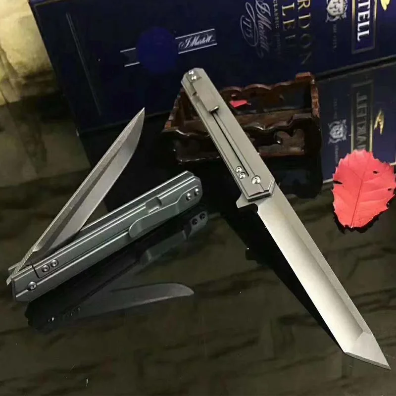 Quartermaster stainless steel D2 blade TC4 titanium alloy handle folding outdoor camping fruit EDC hunting knife kitchen knife