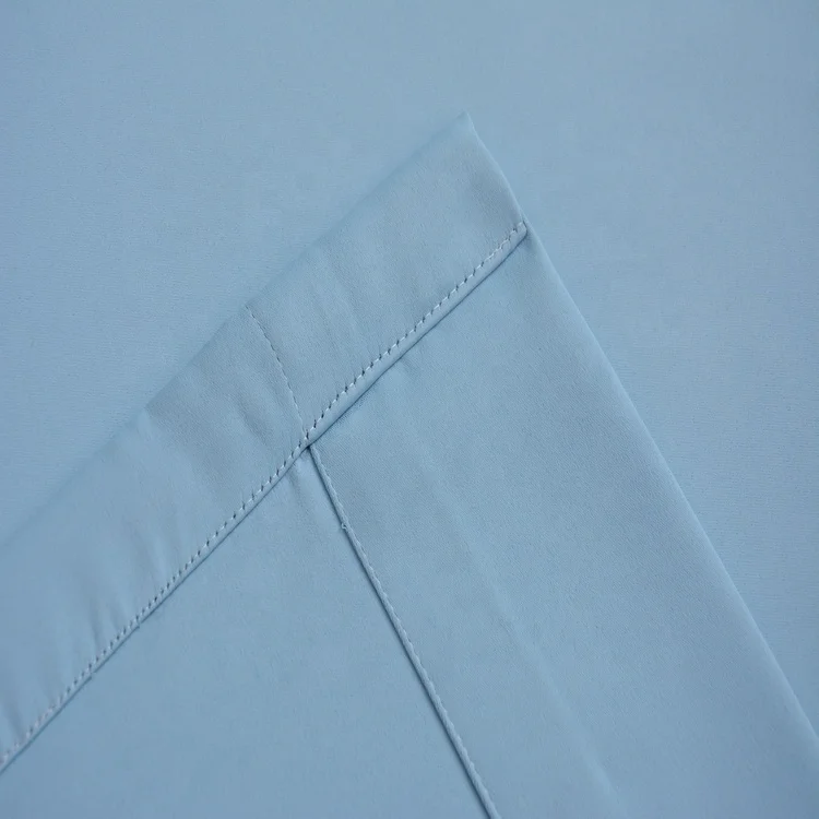 Light blue 100% polyester window curtain design curtains living room made in china