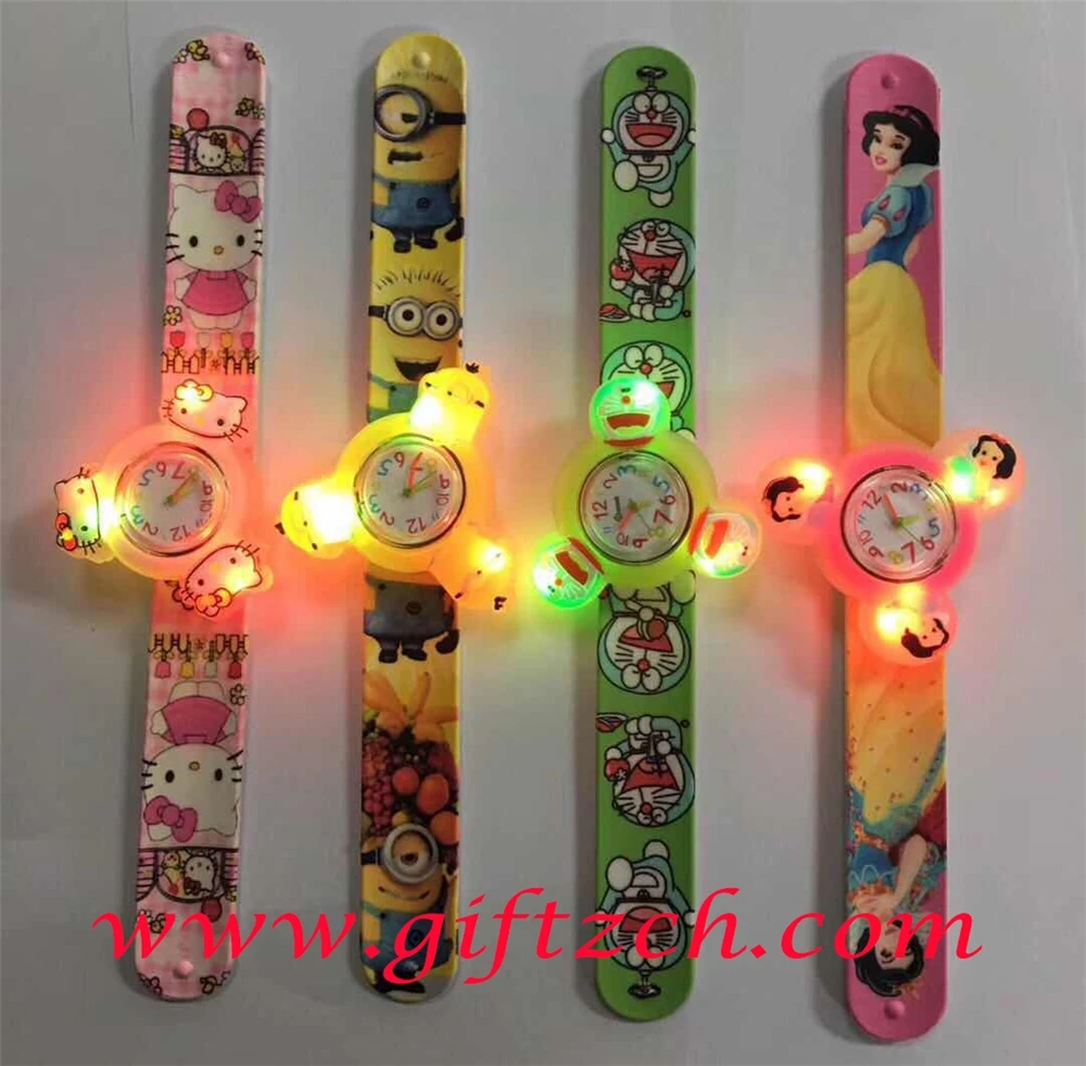 Children Kids Gyro Rotation Spinning Top Silicone Slap Watch Best Christmas Gifts