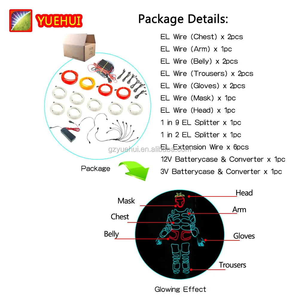 Led Fluorescent Party Led Costume Manufacturer Wedding Lights Costume Robot Led Rave Decorations for Parties Rave Clothes