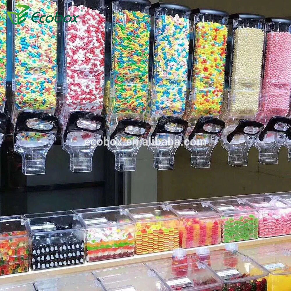 
Ecobox best selling plastic candy dispenser/ bulk food dispenser for pick and mix shop 