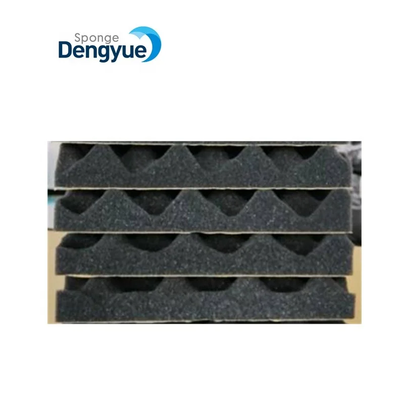 Wave shape Soundproofing Self adhesive PU Foam supplier foam sheet acoustic For recording studio