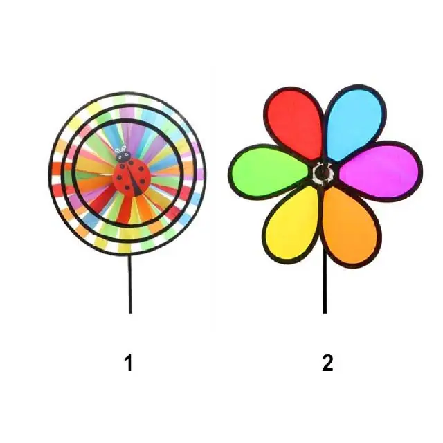 100% factory hot sales kid toy polyester windmill toy pinwheel windmill