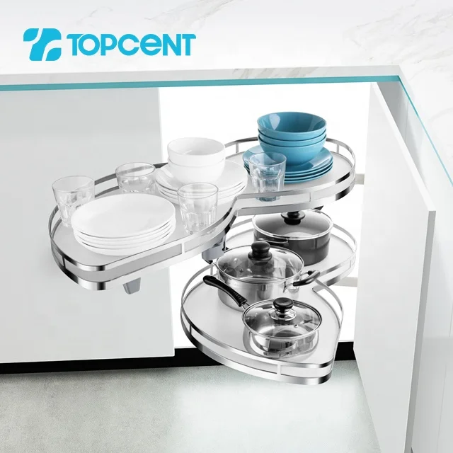  Topcent оптовая продажа металлические столовые приборы кухонный шкаф мягкие скользящие Угловые корзины из проволочной сетки качели для