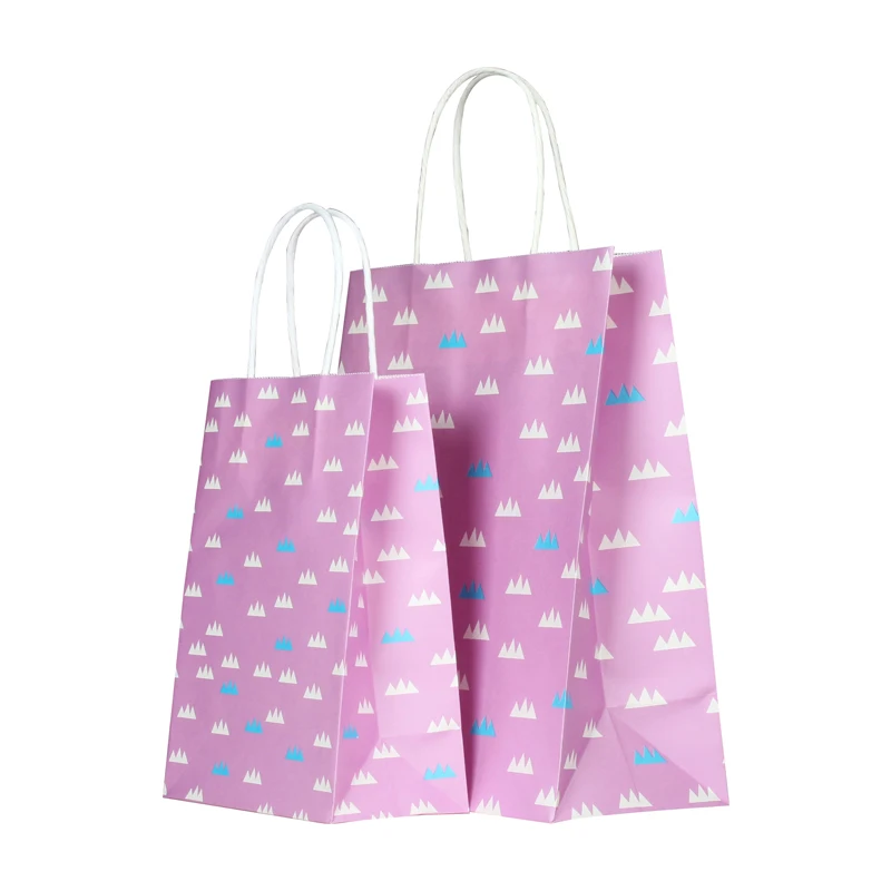  Пакеты из крафт-бумаги с твист-бумажной веревкой новый узор пять цветов коричневая шелкография/термопечать флексографская печать