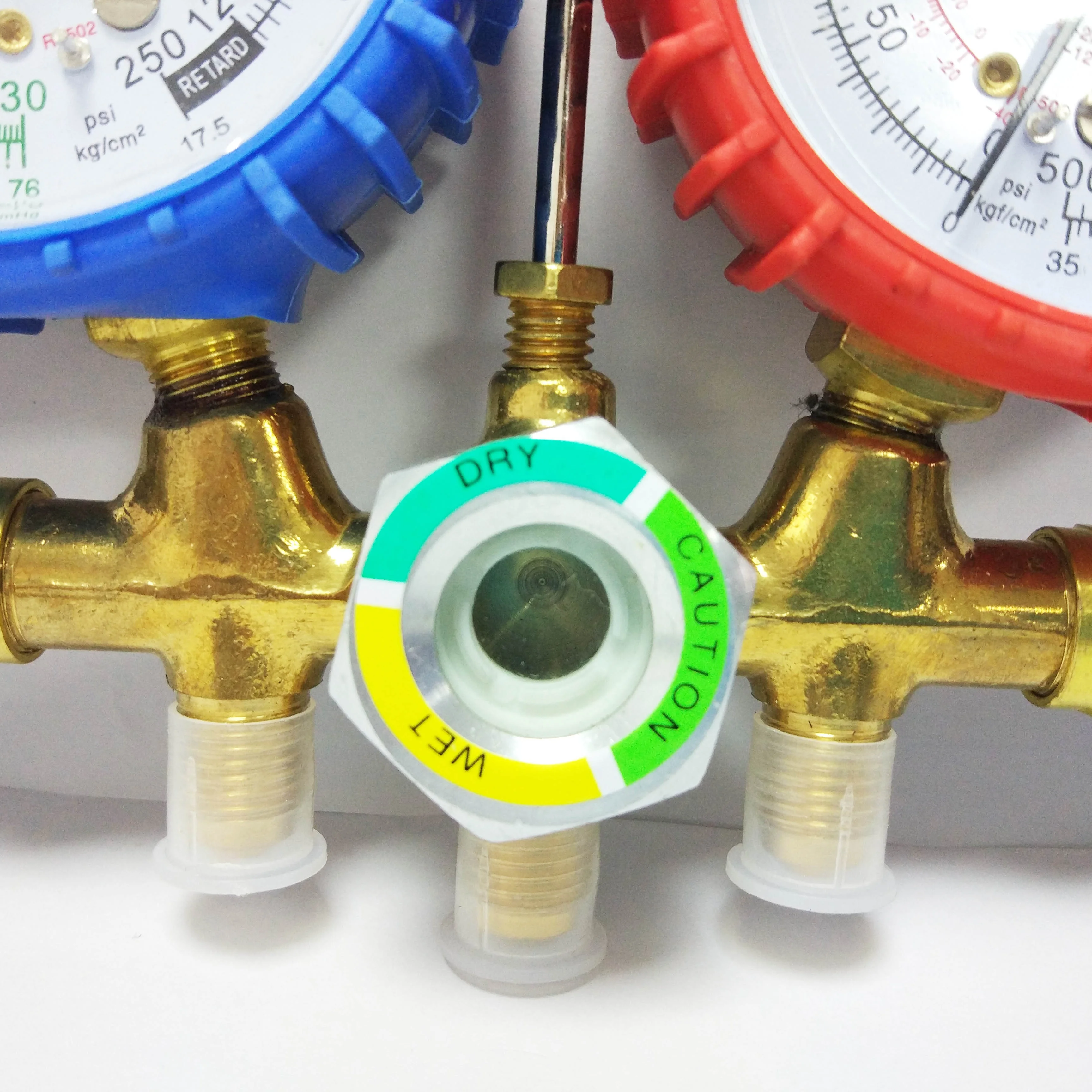 AC refrigerant r134a/r22 air conditioning brass dual manifold pressure gauge set