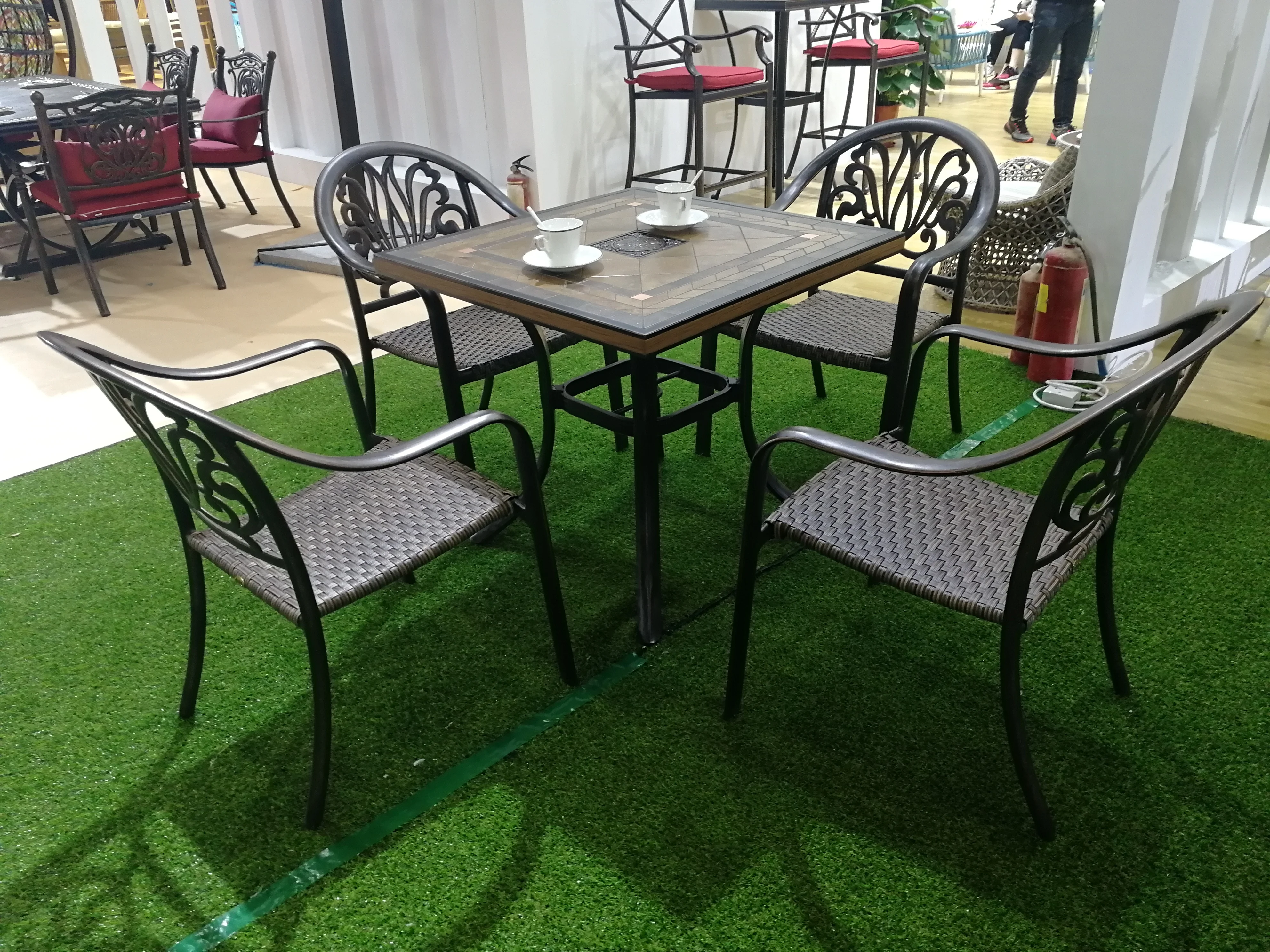 Promotion Cast Aluminum Dining Set Outdoor Rattan chair