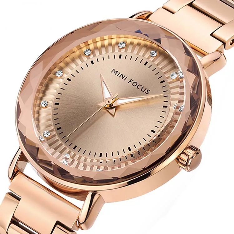 
2019 New Mini Focus Women Quartz Watches Charm Rhinestone Watch Stainless Steel Band Lady Water Resistant Watch 