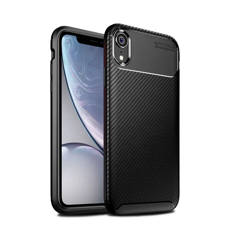 Роскошные новые углеродного волокна кожи Матирование ТПУ мягкий телефон задняя крышка чехол для iPhone XR