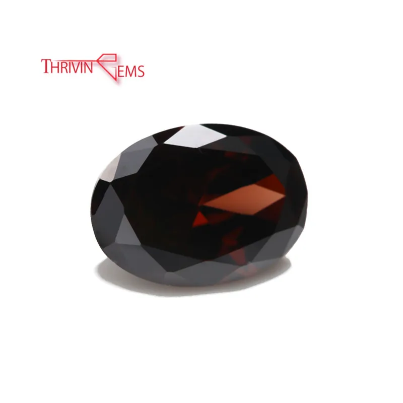 Thriving Gems Synthetic Loose Coffee Oval Cubic Zirconia Stone for Rings