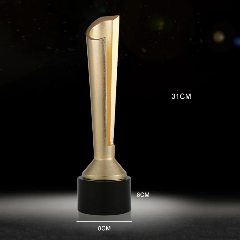 
New design trophy metal with black crystal base for business gift 