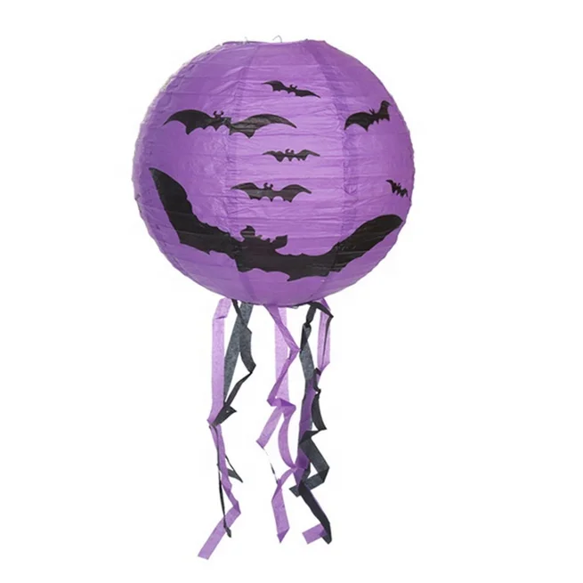 Hanging Halloween Pumpkin Lantern  Paper Lantern With Fringe