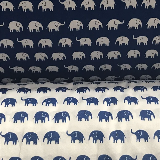 Cute Elephant printing kids cloth for bedding sheet set cotton twill high quality